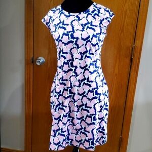 Jean-Pierreklifa Paris stretch easy wear pink blue animal print dress